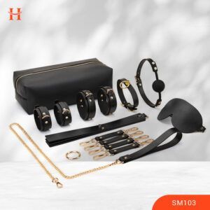 HappyWonderland_Leather Genuine SM Set For BDSM With Bag (Black)_SM103