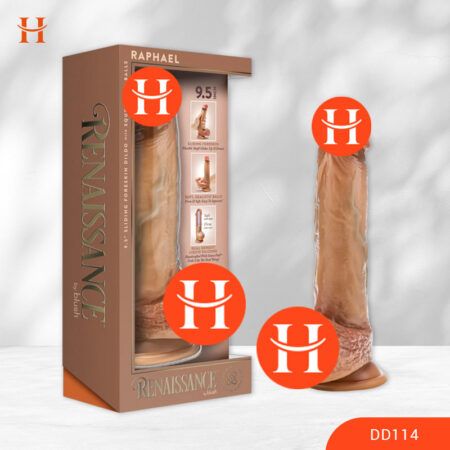 HappyWonderland_Blush - Renaissance - Raphael 9.5 Inch Realistic Dildo With Sliding Foreskin & Squeezable Balls