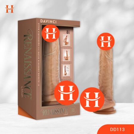 HappyWonderland_DaVinci 8 Inch Realistic Dildo With Sliding Foreskin & Squeezable Balls