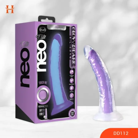 HappyWonderland_Blush - Neo Elite - Glow In The Dark Neon Purple-7.5-Inch Long Dildo_DD112_01