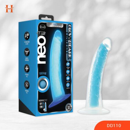 HappyWonderland_HappyWonderland_Blush - Neo Elite - Prysm Glow In The Dark Neon Blue-7-Inch Long Dildo_DD110